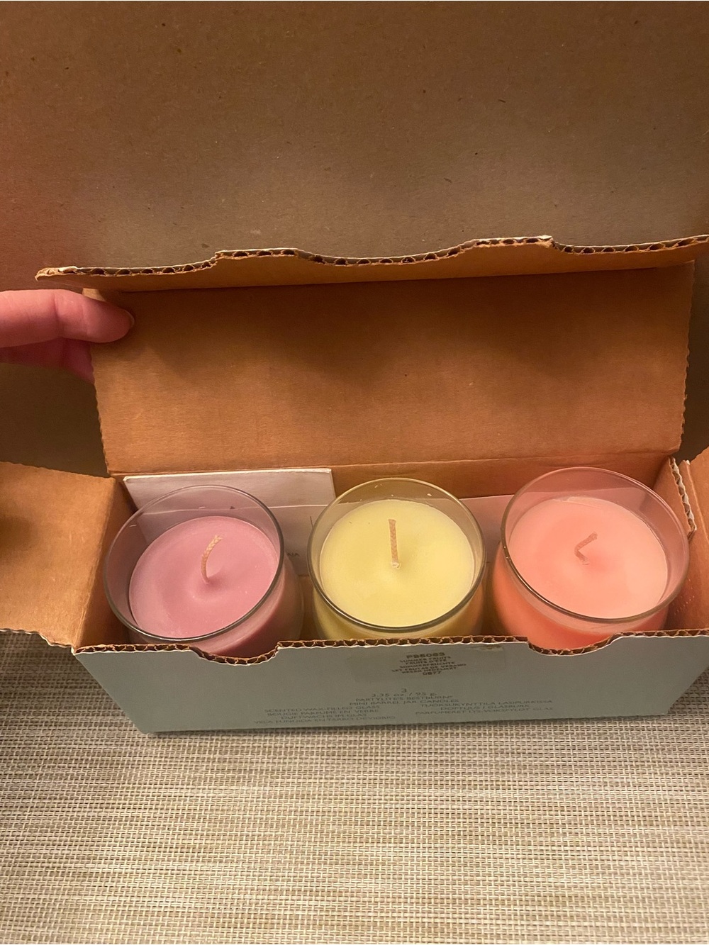 NIB PartyLite Mini Jar Candles Set SUMMER FRUITS Blackberry Pineapple Kumquat - Picture 2 of 5